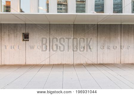 Washington Dc, Usa - March 4, 2017: World Bank Group Sign On Building Exterior