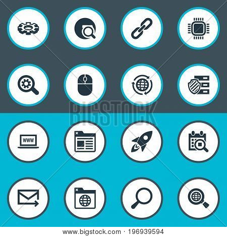 Elements Reroute, Clipboard, Motherboard And Other Synonyms Space, Internet And Cursor.  Vector Illustration Set Of Simple Search Icons.