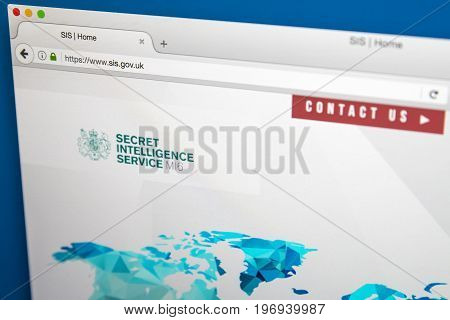 LONDON UK - JUNE 8TH 2017: The homepage of the official website for the MI6 Secret Intelligence Service on 8th June 2017.