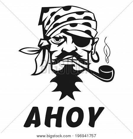 Vector image of a pirate with the inscription 