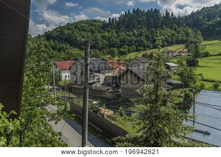 Lesnica Village In Pieniny National Park In Slovakia And Poland In Summer Sunny Day