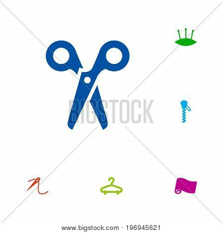Collection Of Eyelet, Cutter, Rack And Other Elements.  Set Of 6 Stitch Icons Set.