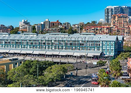 Woolloomooloo Wharf With Woolloomooloo District Cityscape On Thee Background