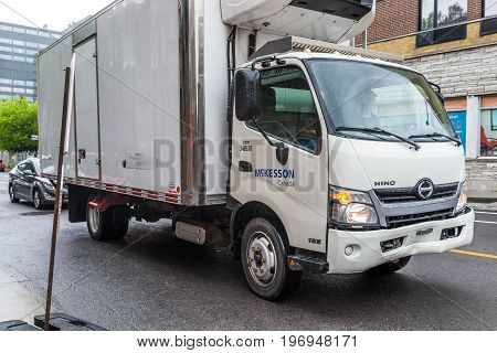 Montreal, Canada - May 26, 2017: Mckesson Truck On Canadian Street In Quebec Region