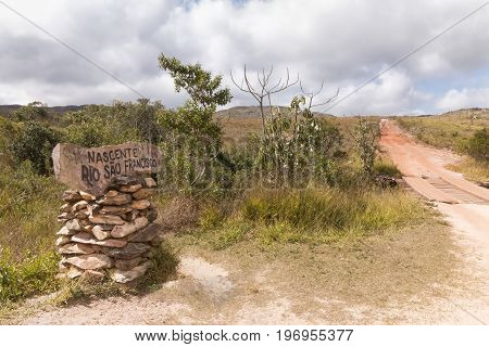 Source of the Sao Francisco River The São Francisco originates in the Canastra mountain range in the central-western part of the state of Minas Gerais.