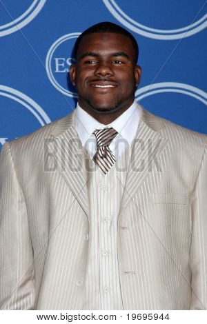 LOS ANGELES - 14 de JUL: Alabama corriendo detrás de Mark Ingram en la sala de prensa de los premios ESPY de 2010 en