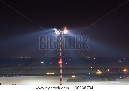 spotlight on the outside of the airport of dusseldorf