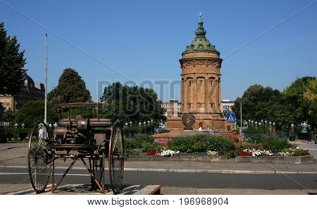 the water tower in mannheim is a famous landmark