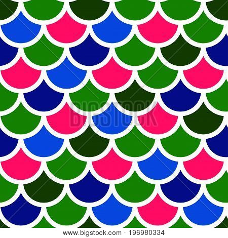 Traditional Japanese seamless pattern. Colorful fish squama. Mermaid scales. Stock vector