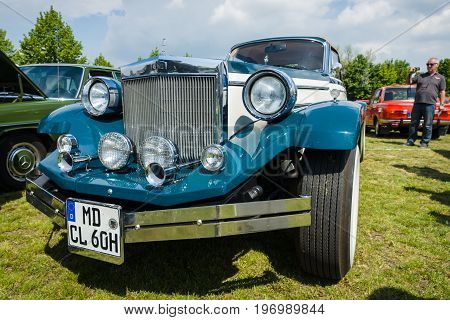 PAAREN IM GLIEN GERMANY - MAY 23 2015: A car in retro style Clenet Coachworks Series II. The oldtimer show in MAFZ.