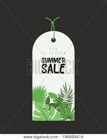 End of Season. Summer sale background with flowers, ranunculus, succulent, eucalyptus. Banner, flyer, invitation posters brochure voucher discount Advertising