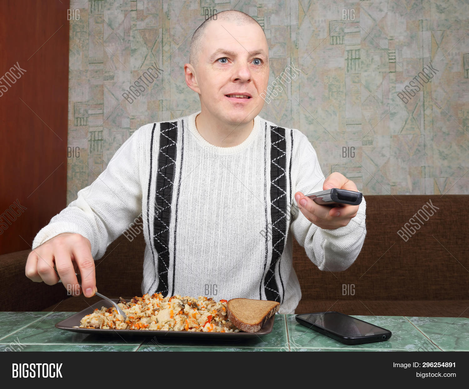 Man Eats Rice Pilaf Image & Photo (Free Trial) | Bigstock