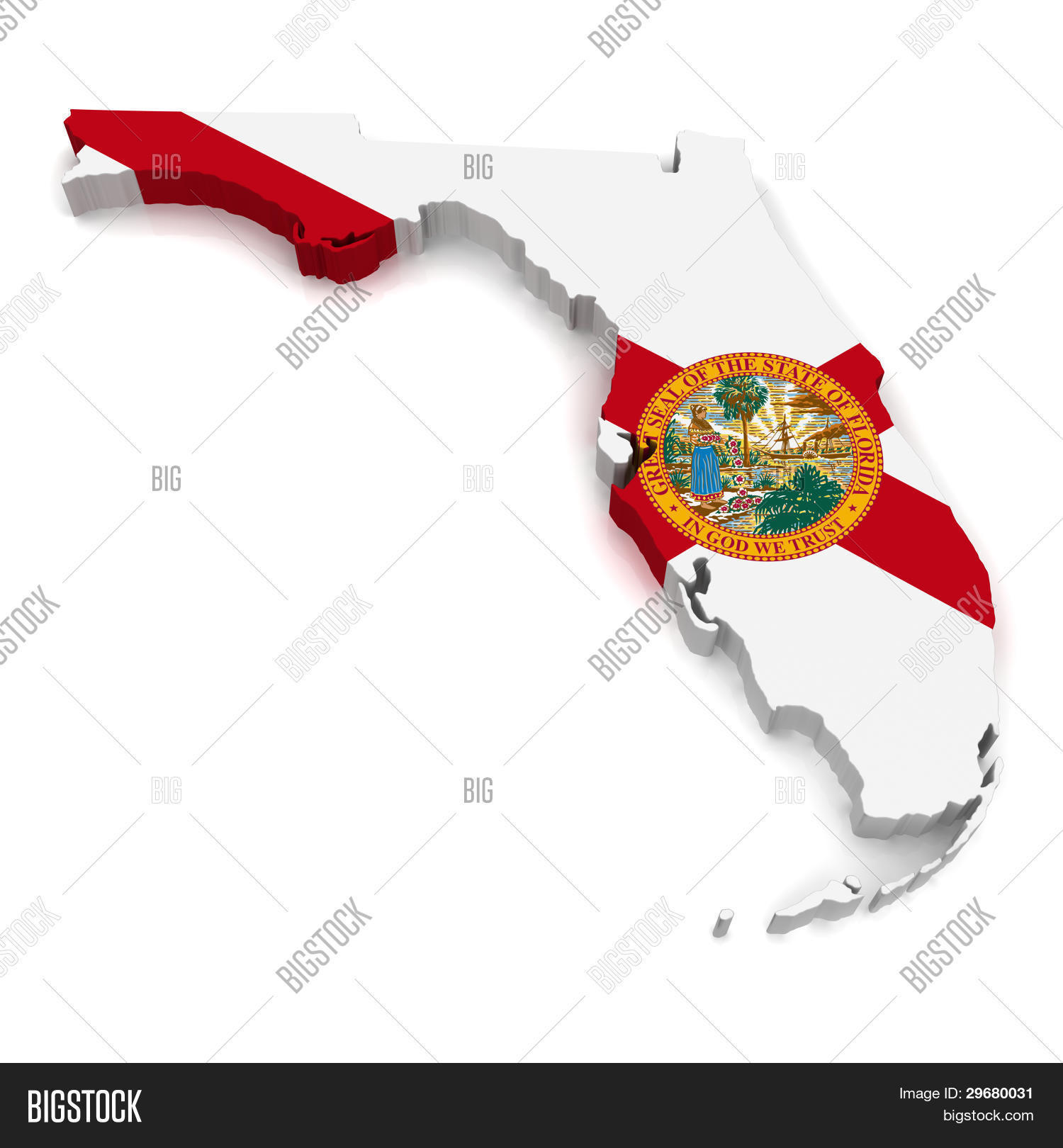 3D Map Florida Image & Photo (Free Trial) | Bigstock