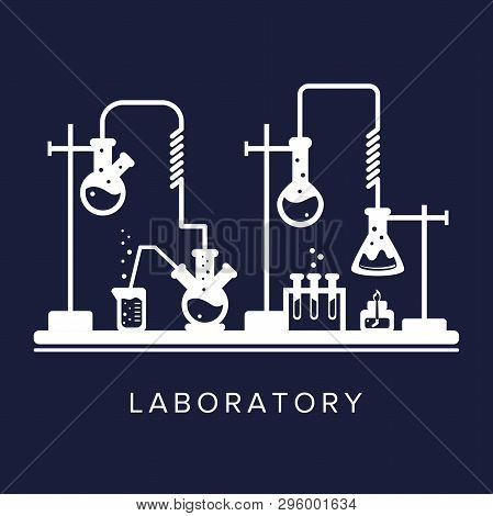 Education And Science Concept. Chemistry, Pharmacy Or Research Laboratory. Science Equipment. Chemis