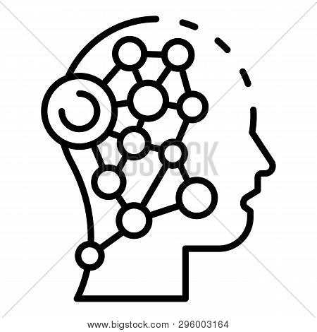 Robot Head Icon. Outline Robot Head Vector Icon For Web Design Isolated On White Background