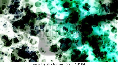 Green Background, Black And White Germs Represent A New Line Of Germs.