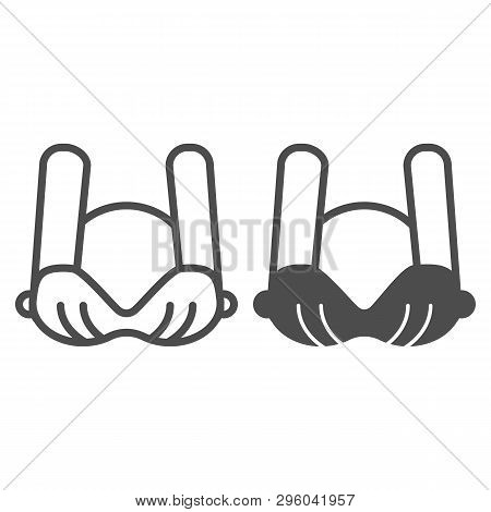 Bra Line And Glyph Icon. Woman Underware Vector Illustration Isolated On White. Brassiere Outline St