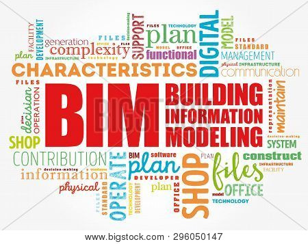 Bim - Building Information Modeling Word Cloud, Business Concept