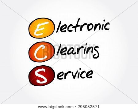 Ecs - Electronic Clearing Service Acronym, Business Concept Background