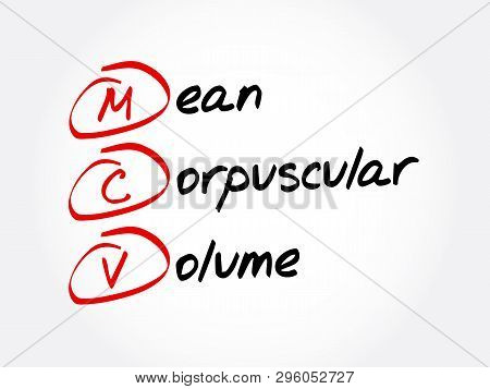Mcv - Mean Corpuscular Volume Acronym, Concept Background