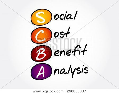 Scba - Social Cost Benefit Analysis Acronym, Business Concept Background