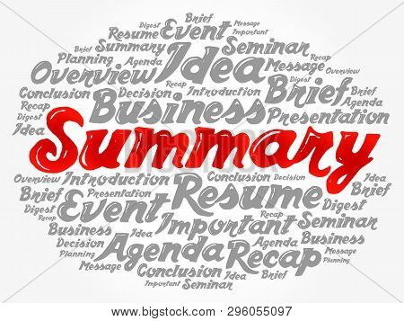 Summary Word Cloud Collage, Business Concept Background