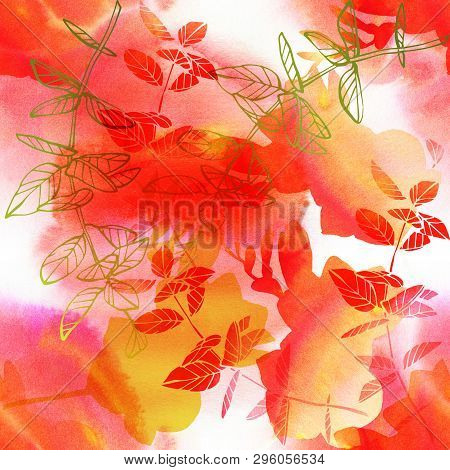 Floral Seamless Pattern. Hand Drawn Illustration. Fullsize Raster Atrwork.