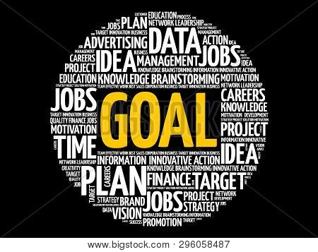 Goal Word Cloud Collage, Business Concept Background