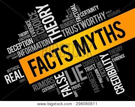 Facts - Myths Word Cloud Collage, Concept Background