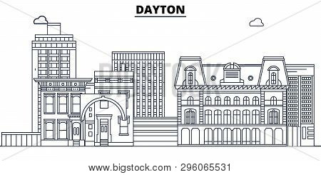 Dayton , United States, Outline Travel Skyline Vector Illustration.
