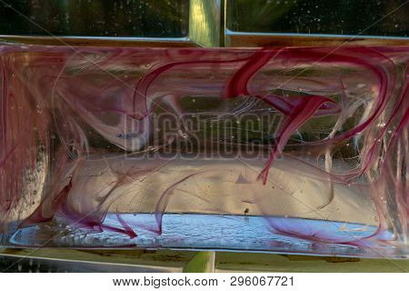 Glass Blocks Background, Glas Wall Texture With Colors Inside, Glass With Cooler Inside,