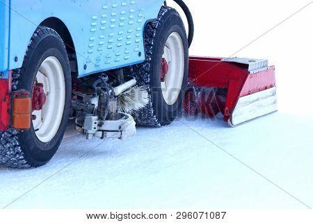 Special Machine To Clean The Ice At The Skating Rink