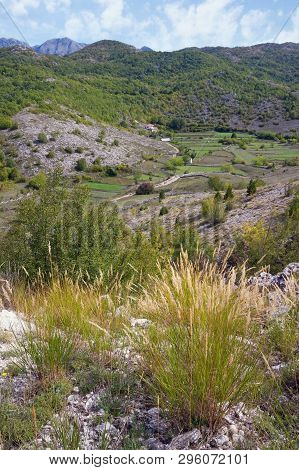 Beautiful Mountain Landscape On A Sunny Autumn Day. Dinaric Alps, Montenegro, Sitnica Region