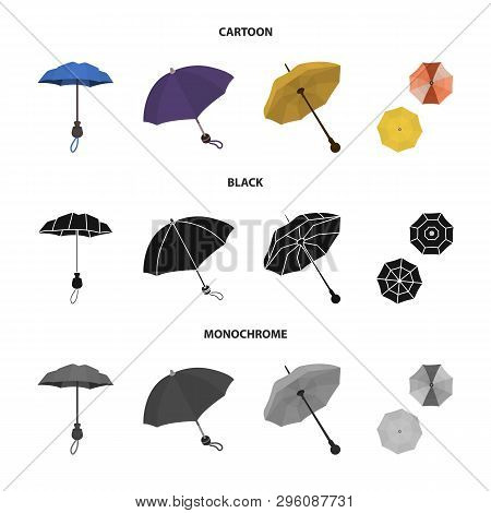 Vector Illustration Of Protection And Closed Sign. Collection Of Protection And Rainy Stock Vector I