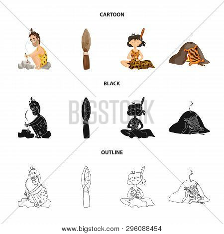 Vector Design Of Evolution  And Prehistory Logo. Collection Of Evolution  And Development  Vector Ic