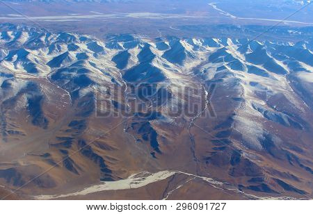Awe View From The Aircraft To The Qilian Mountains Also Known As Nan Shan Or Southern Mountains In C