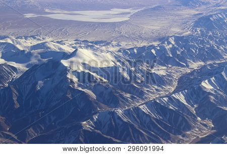 Beautiful View From The Aircraft To The Qilian Mountains Also Known As Nan Shan Or Southern Mountain