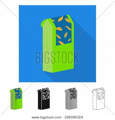 Vector Design Of Box And Tea Symbol. Set Of Box And Homeopathy Vector Icon For Stock.