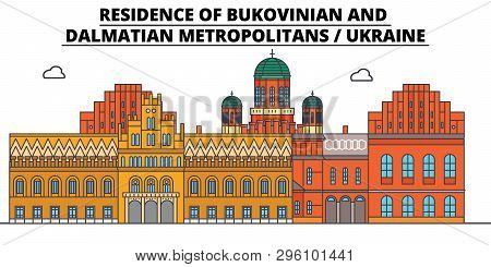 Ukraine , Bukovinian And Dalmatian Metropolitans ,  Travel Skyline Vector Illustration.