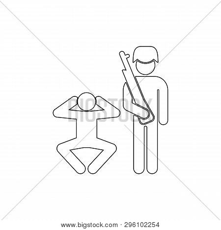 Prisoner, War, Soldier Outline Icon. Can Be Used For Web, Logo, Mobile App, Ui, Ux