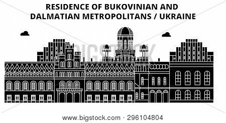 Ukraine , Bukovinian And Dalmatian Metropolitans ,  Travel Skyline Vector Illustration.