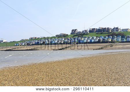 Beach huts in Whitstable, England