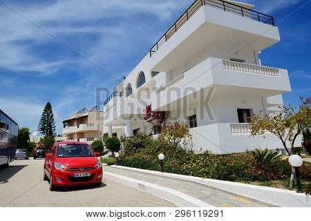 Crete, Greece - May 15: The Hyundai I10 Rent Car Is Near Hotel On May 12, 2014, Crete, Greece. Up To