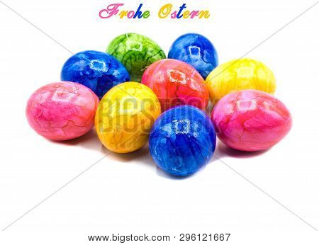 Greeting Card Eggs Happy Easter German 
