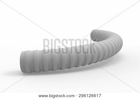 Plastic Ribbed Hose On White Background 3d Illustration