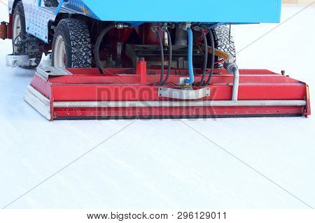 Special Machine To Clean The Ice At The Skating Rink