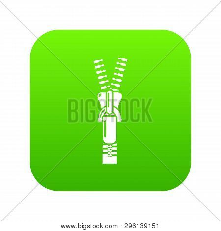 Half Opened Zip Icon. Simple Illustration Of Half Opened Zip Icon For Web