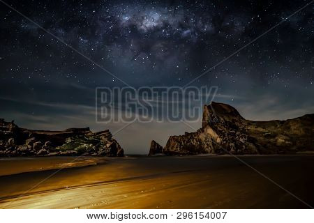 Milky Way Over The Gap At Castlepoint Lagoon