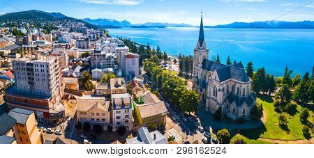 Aerial panorama of the city of Bariloche, Argentina