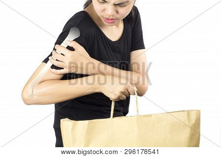 Shoulder Bone Injury White Background Shoulder Pain